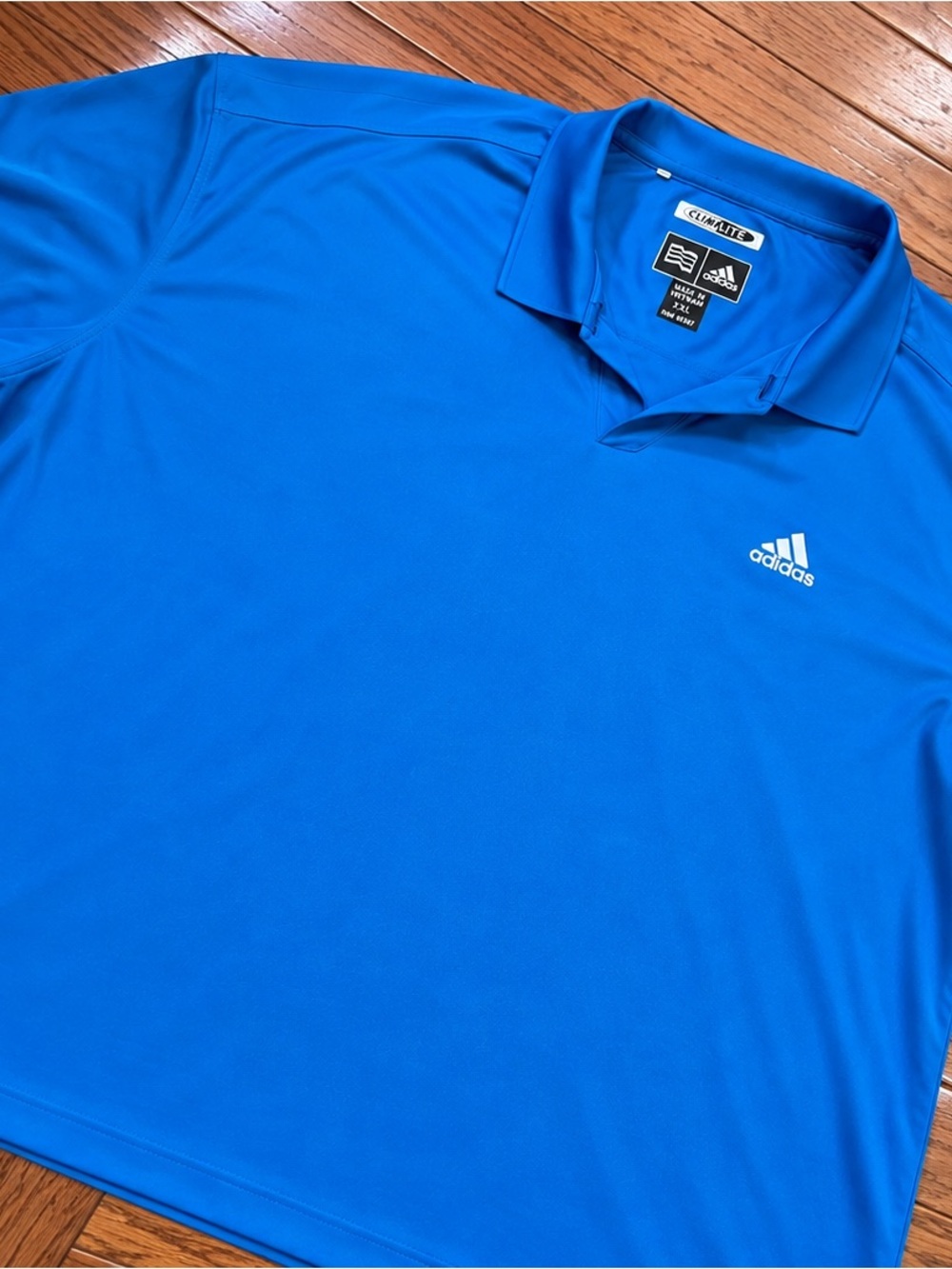 adidas Men's Bright Blue Golf Polo with Chest Logo